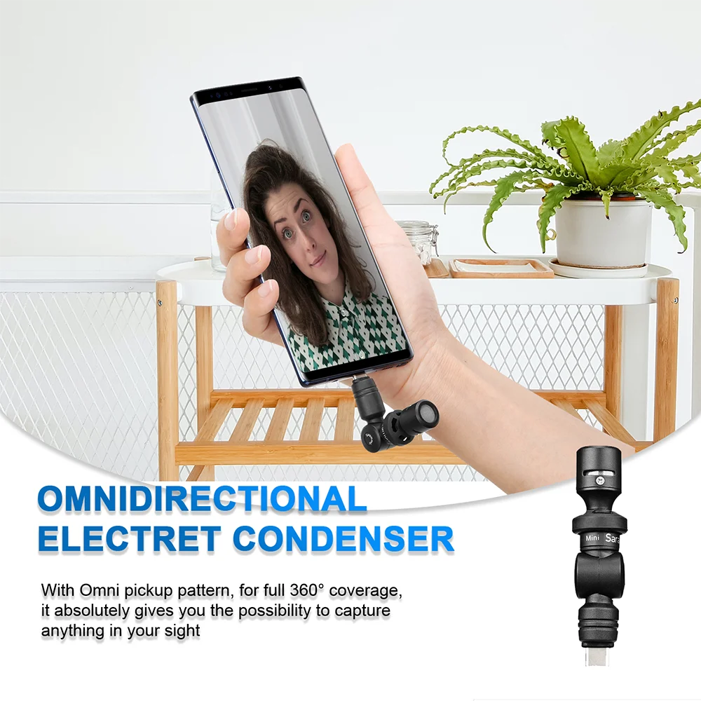 Конденсаторный микрофон Saramonic SmartMic UC Mini Plug &amp Play совместимый с устройствами iPad Pro