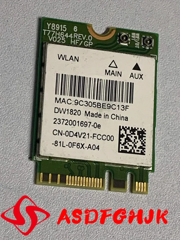 Original FOR Dell DW1820 WLAN Wifi Wireless 802.11AC Mini NGFF Card Module D4V21 0D4V21 CN-0D4V21 Test OK Free Shipping