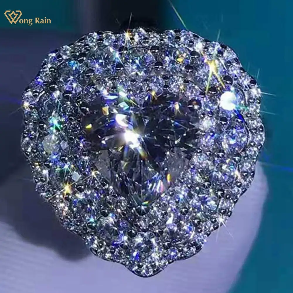 

Обручальные кольца Wong Rain из серебра 925 пробы с муассанитом 2 CT D