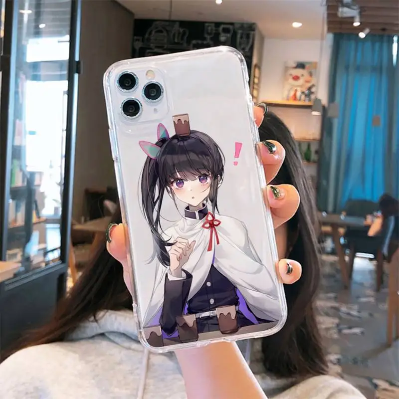 

Japan anime Kimetsu no Yaiba Phone Case Transparent for iPhone 6 7 8 11 12 s mini pro X XS XR MAX Plus