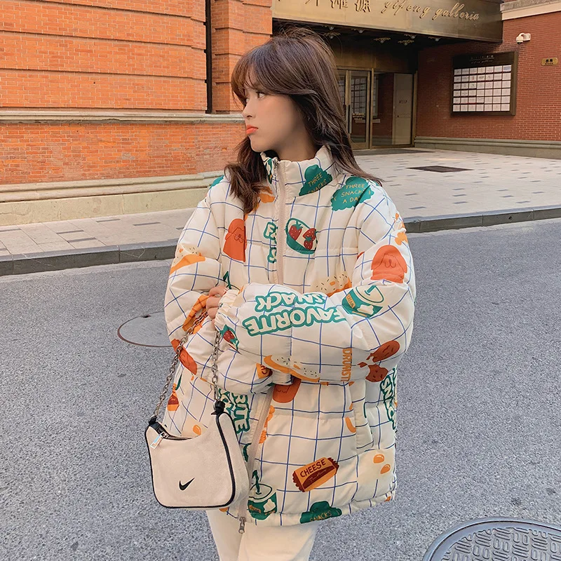 

Winter hot models wear down padded jacket on both sides, small college style padded jacket, bread jacket, padded jacket women