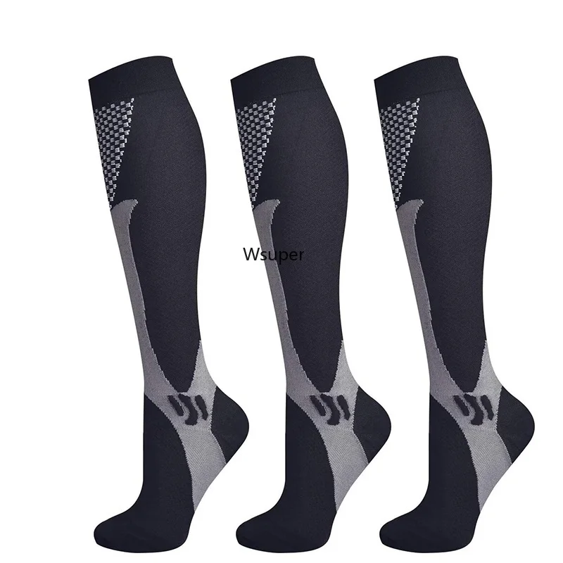 Compression Socks for Women & Men 3 Pairs Athletic Nylon Medical Nursing Stockings Sport Running Cycling Sock Drop Shipping