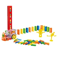 80pcs electric domino train toy with lights sounds gifts for kids domino building blocks puzzle train toy for children boys gift