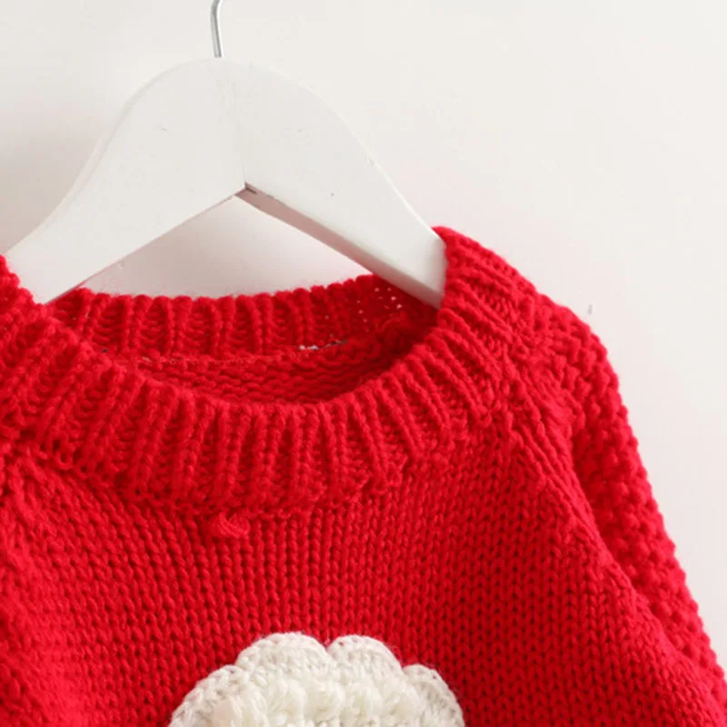 New Winter Cartoon Baby Girls Sweater Cloud Raindrops Kids Clothes Children Sweater Warm Long Sleeve for Girls Knitwear
