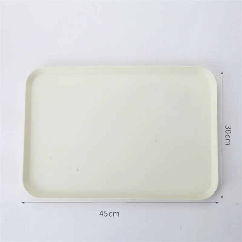 Large White 1 pcs Rectangle Fruit Bamboo Fiber Plates Storage Tray Family Dessert Dish Snack Dish Party Home Maintenance Tray Plate petisco - Цвет: Large White