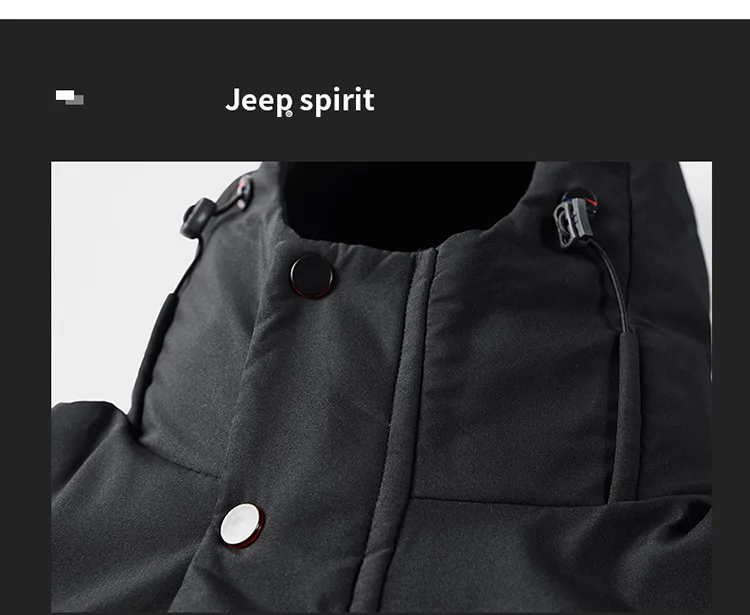 JEEP SPIRIT зимняя куртка на утином пуху Мужская мода средней длины Толстая теплая ветровка зимнее пальто для мужчин размера плюс L-4XL Veste Homme