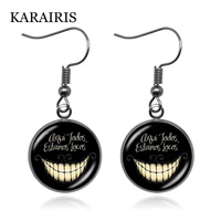 karairis trendy glass black cat earrings womens fashion jewelry drop dangle earrings private custom craft