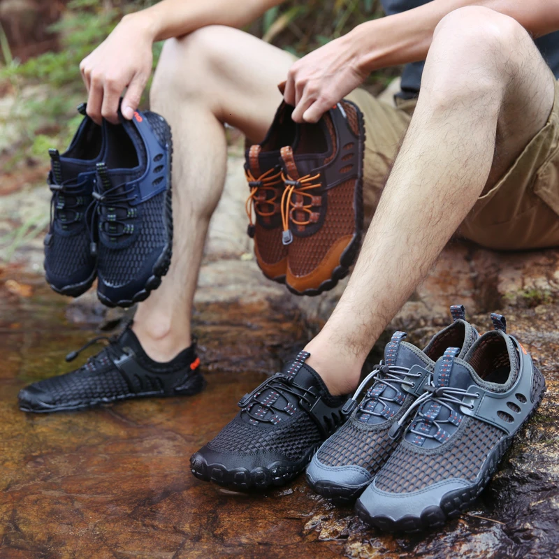 Мужские летние кроссовки Aqua Shoes пляжные сандалии быстросохнущие слиперы для реки
