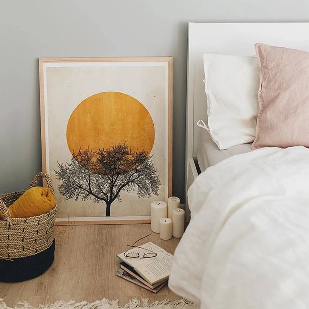 Настенная Картина на холсте с изображением зимнего утра простые скандинавские