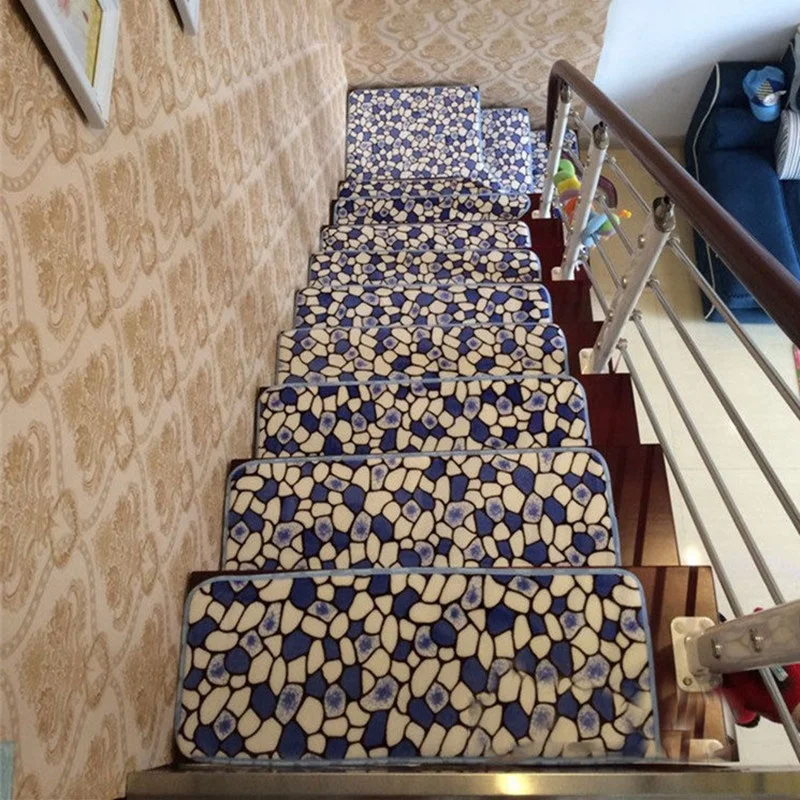 13 шт. лестничные ступени прямоугольные нескользящие ковровые коврики с каменным