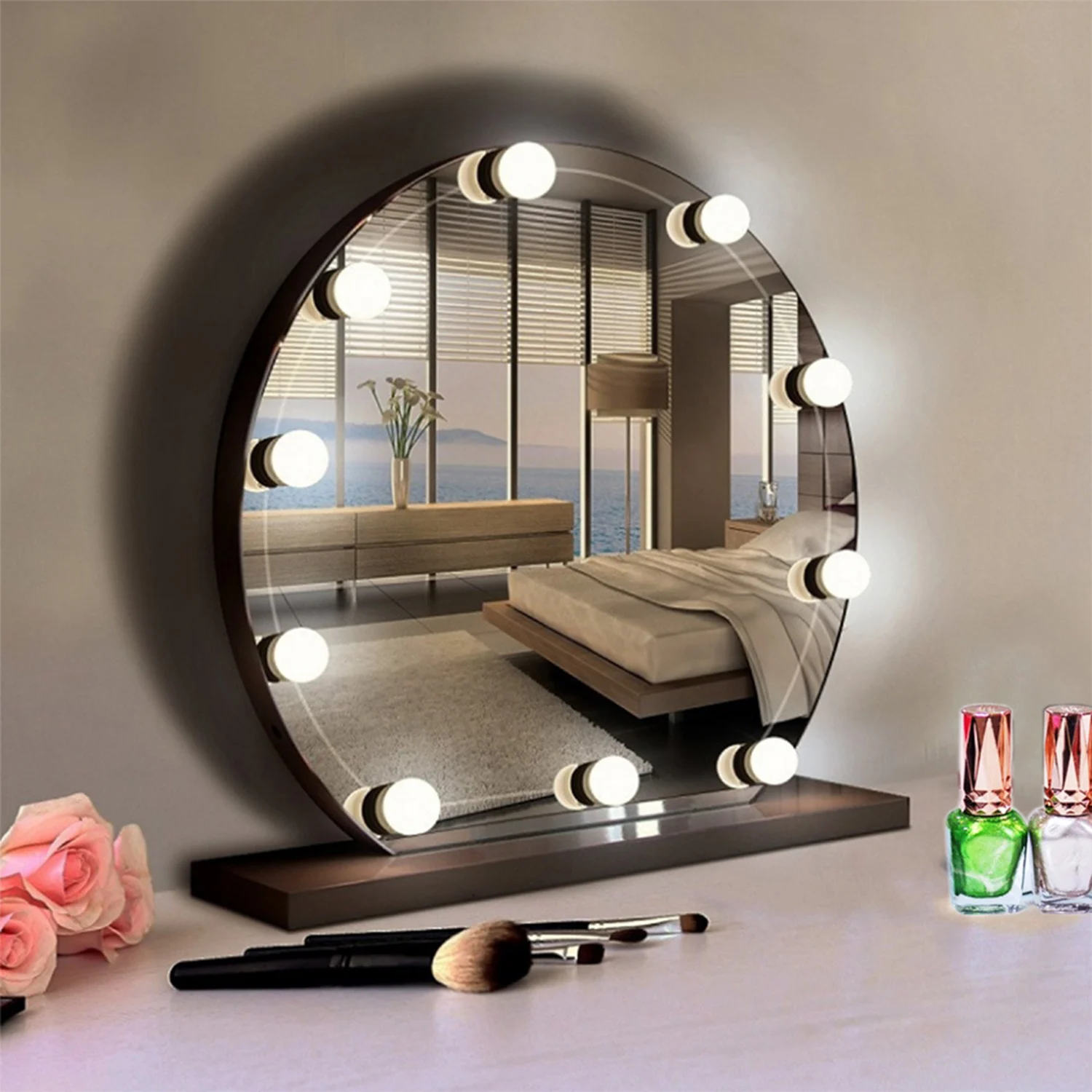 USB 10 LED Vanity Mirror Lights Kit with Stepless Dimmable makeup Light Bulbs for Makeup Table Set in Dressing Room | Лампы и