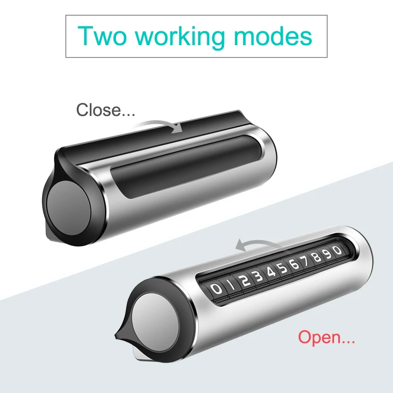 Металлическая Автомобильная Временная парковочная карта поворотный номер