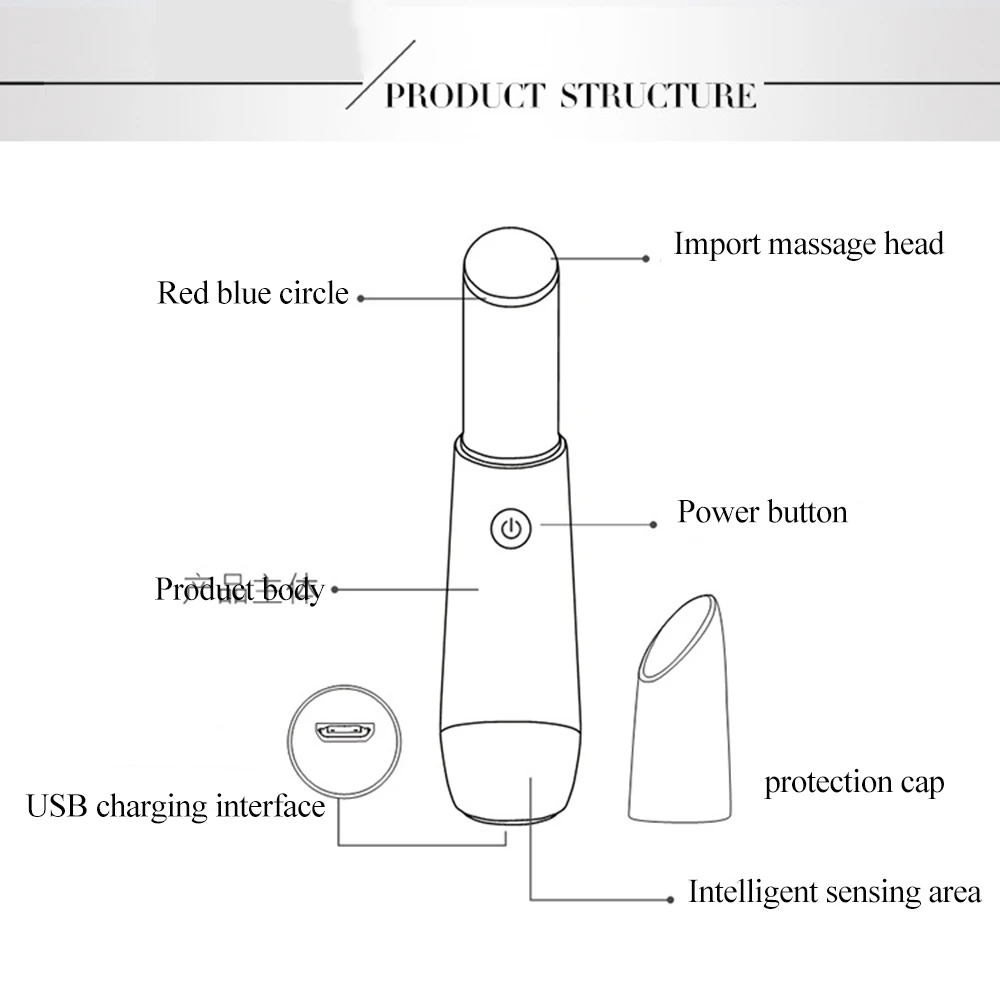 Электрическое мини-устройство для массажа глаз ручка лица вибрация тонкое лицо