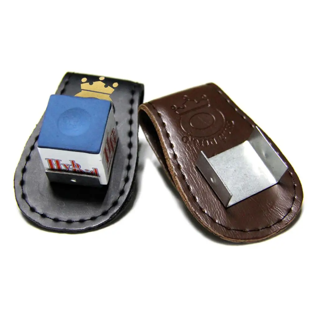 1Pcs Chalk Clip Pool Billiards Snooker Accessories Leather Magnetic Belt Holder Accessory Random Color Drop Shipping | Спорт и