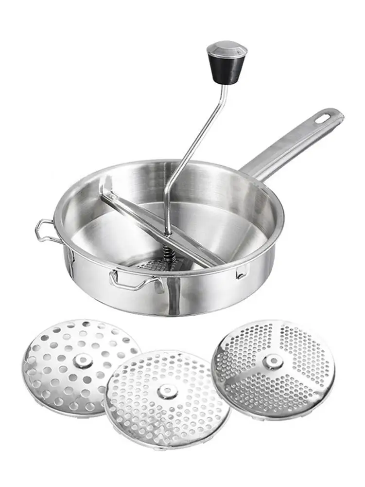 

2020 Stainless Steel Rotary Food Mill Home Kitchen Tool with 3 Milling Discs Great for Making Vegetables Tomatoes Puree or Soups
