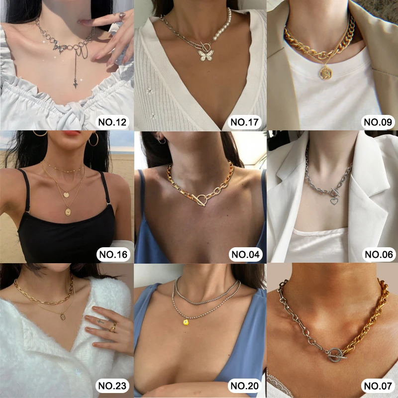 17KM модное Золотое толстое ожерелье-цепочка для женщин модные смешанные