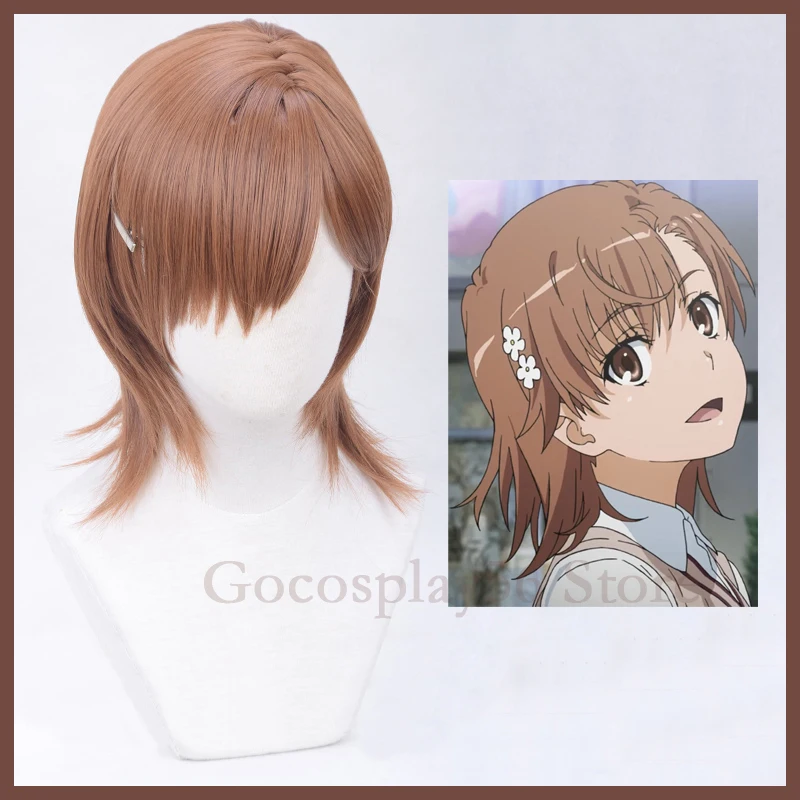 

Misaka Mikoto Wig Toaru Kagaku no Choudenjihou Cosplay Wig A Certain Magical Index Brown Synthetic Hair Halloween Role Play