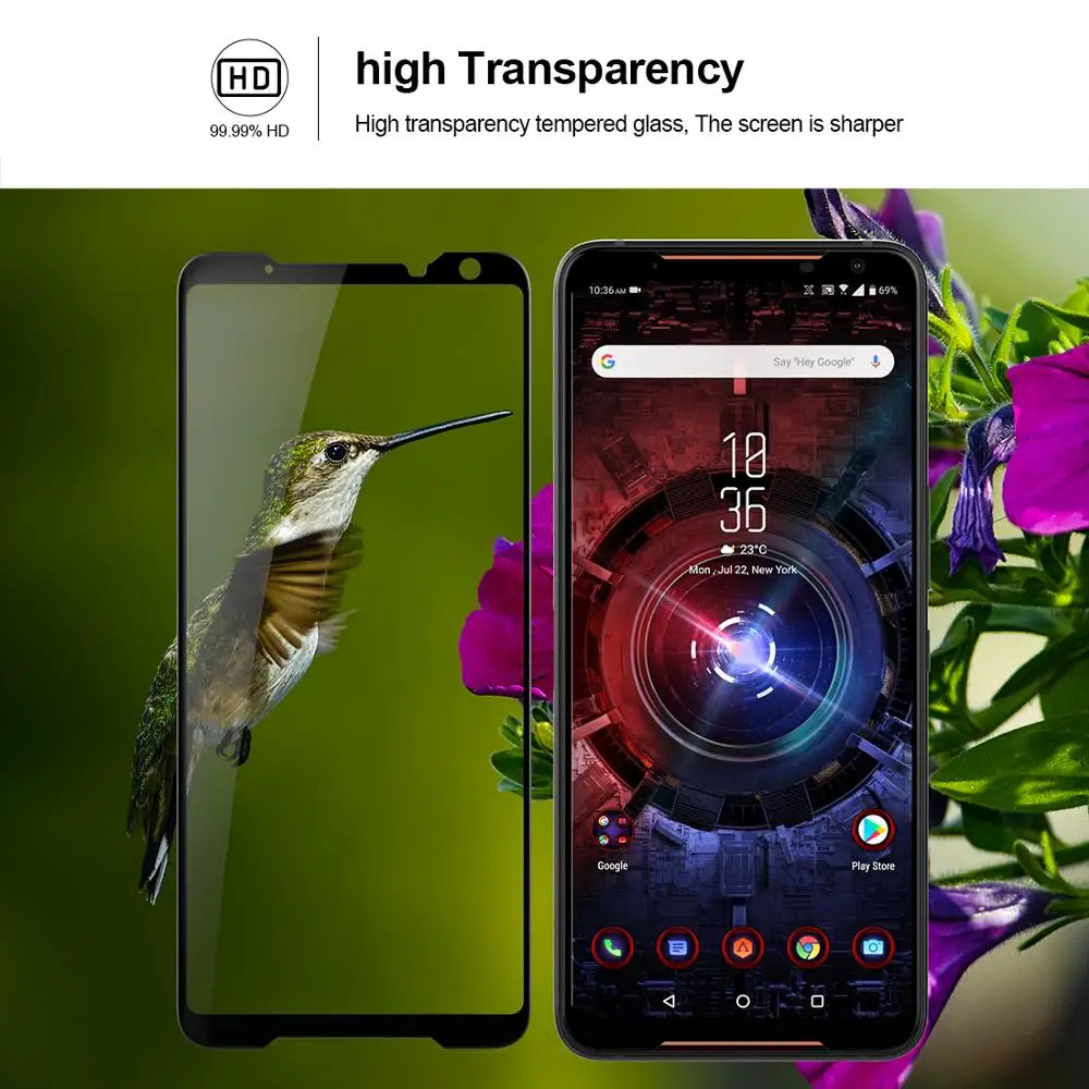2 шт./лот, защитная пленка для экрана телефона asus ROG 2, закаленное стекло, пленка для asus rog 2, тонкая, ударопрочная, HD, против царапин