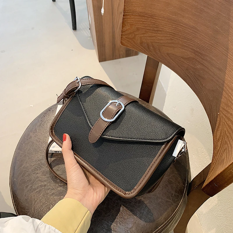 

Designer Simple Leather Crossbody Shoulder Bags for Women 2021 New Fashion High End Hot Selling Square Bag Temperament Purse