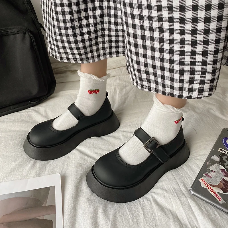 

Womens Derby Shoes All-Match Round Toe Modis Casual Female Sneakers Flats Clogs Platform British Style Shallow Mouth Leather Ret