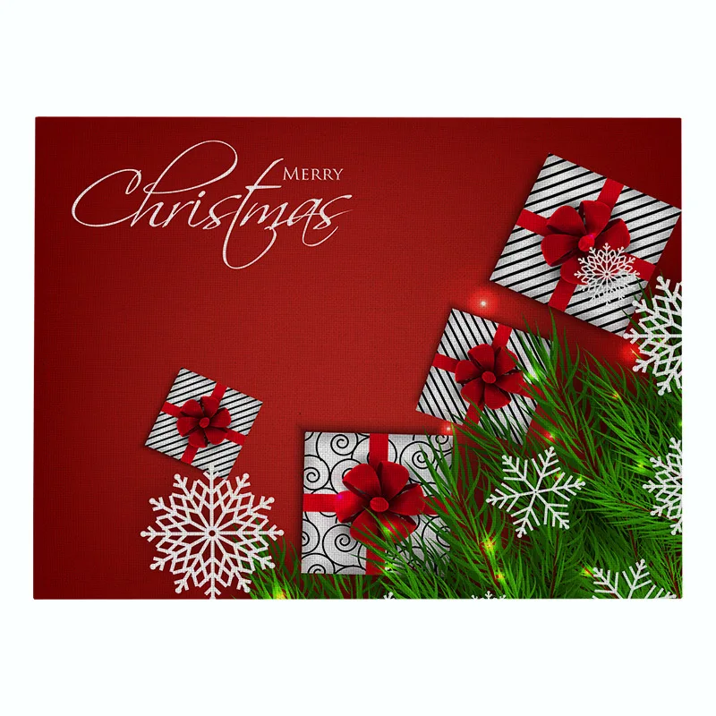 Рождественская салфетка под приборы обеденный стол коврик плед Печать Рождество