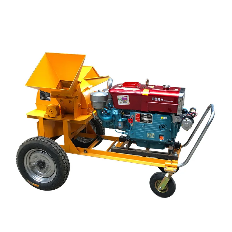 

380V Double-Port Wood Grinder Large Stainless Steel Motor Mobile Garden Tree Branch Multifunctional Crushing Equipment Machine