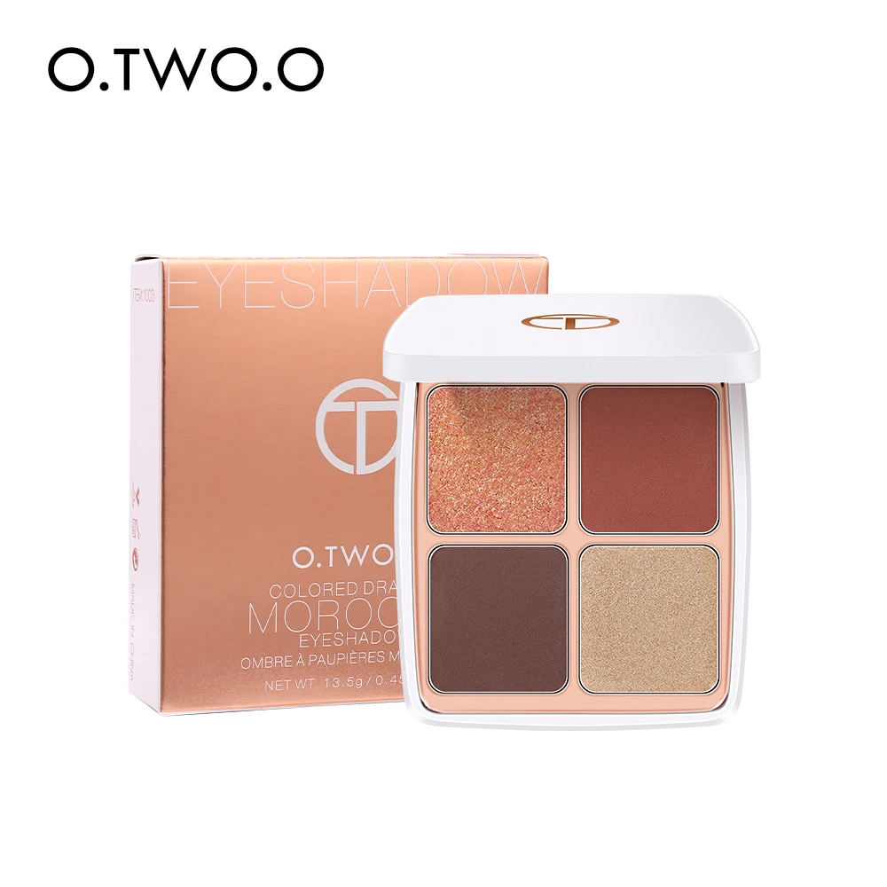 O.TWO.O Colored Drawing Morocco Eyeshadow Palette 4 Colors Matte Shimmer Glitter Effect Eye Shadow Makeup For Daily Use