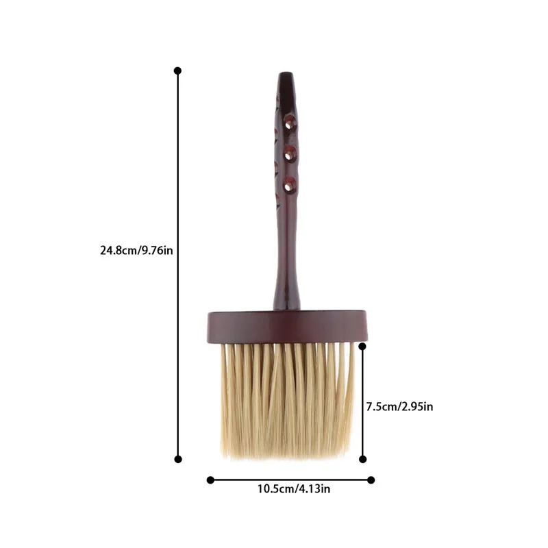 

1Pc Hair Cutting Soft Neck Brush Face Duster Dispenser Brushes Hair Brush Hairdresser Salon Wooden Handle Styling Tool Supplies