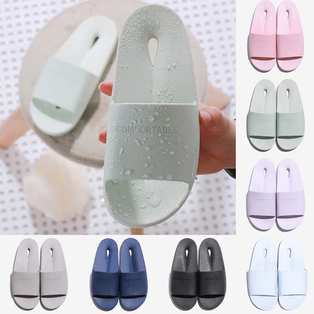 

Home Slippers For Women Men Quick Drying House Bathroom Slipper Soft Sole Shower Shoes Couples Home Bathroom Non-Slip Slippers #