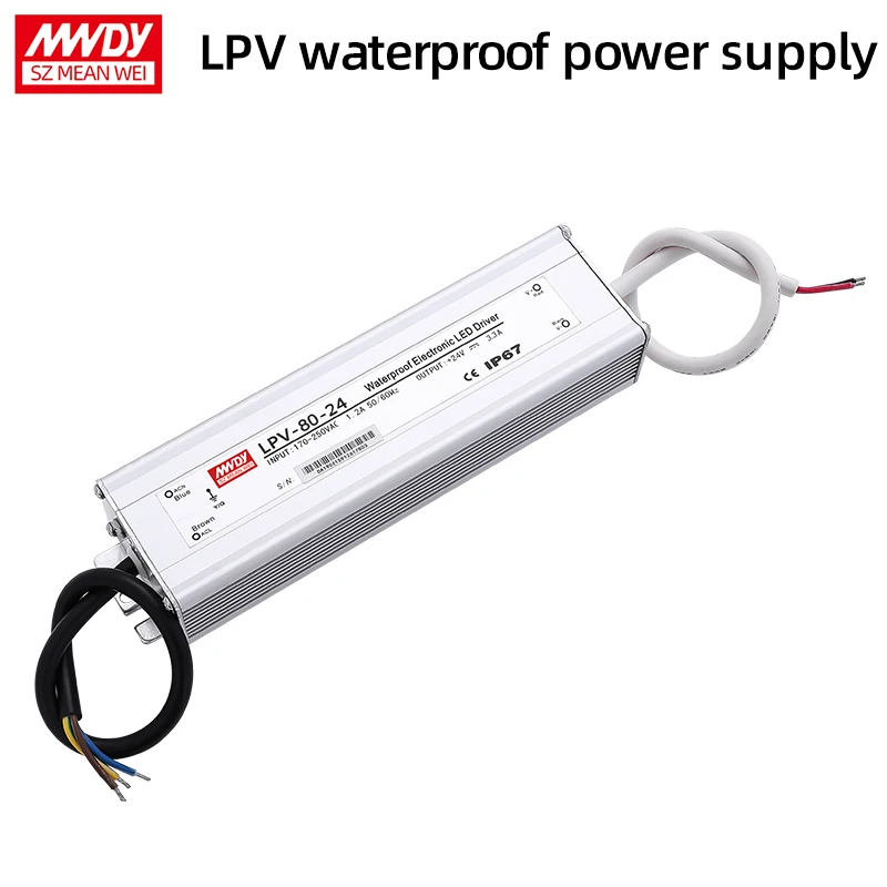 12V 15V 24V 36V 48V 6 7 5 3 2 1.7A MEANWELL LPV 80 24 Вт AC DC светодиодный освещение привода переключения
