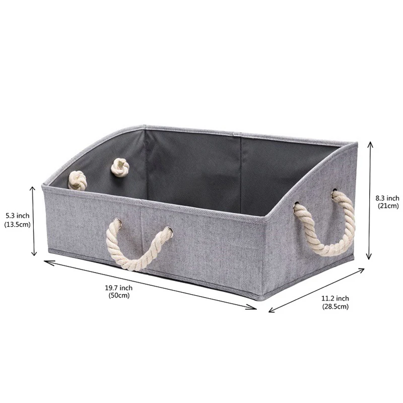 

3-Pack Storage Bins Foldable Trapezoid Storage Baskets Fabric Cube Storage Box Storage Cubes with Cotton Rope Handles