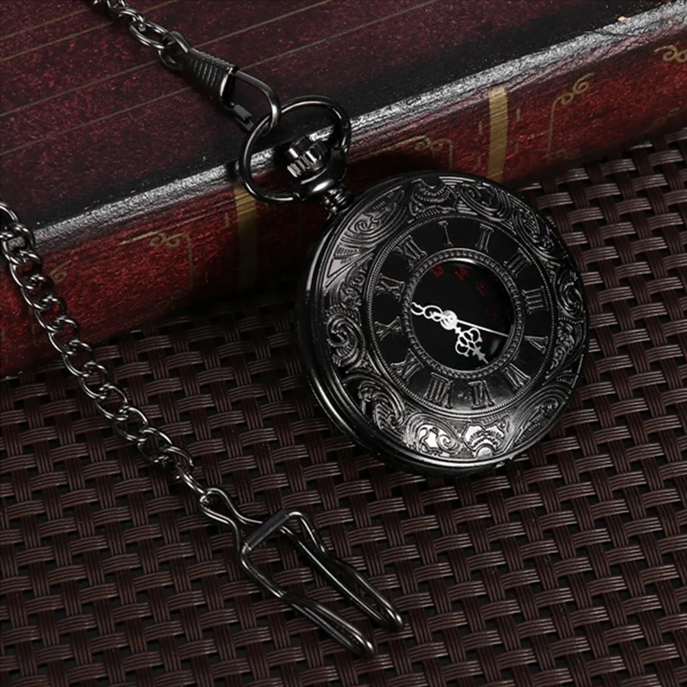 

Vintage Unisex Double Display Classic Quartz Durable Pocket Watch Fabala Roman Numerals Steampunk Watch