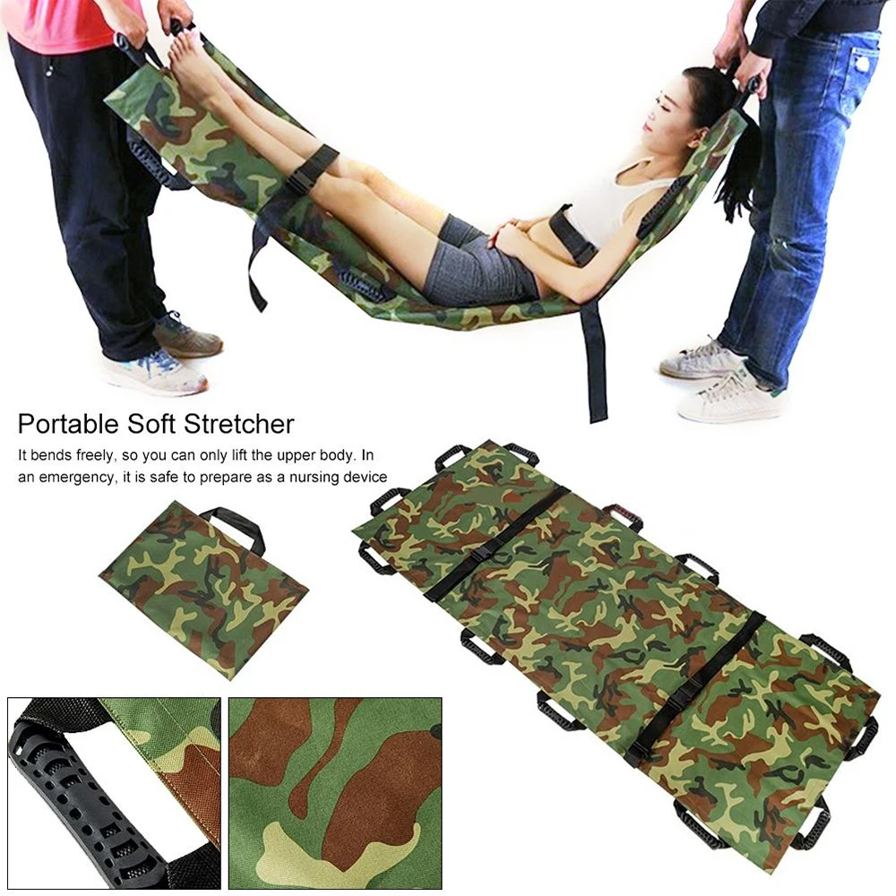 12 Handles Portable Soft Stretcher Thickened Canvas Soft First Aid Household Medical Stretcher With Handbag Outdoor X103G