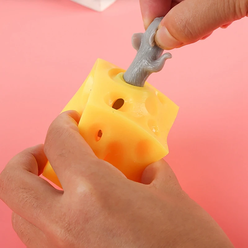 

Soft Squeeze Toy Cute Cheese Mouse Creative Tricky Scary Pinch Decompression Toy Stressbusting Fidget Toys