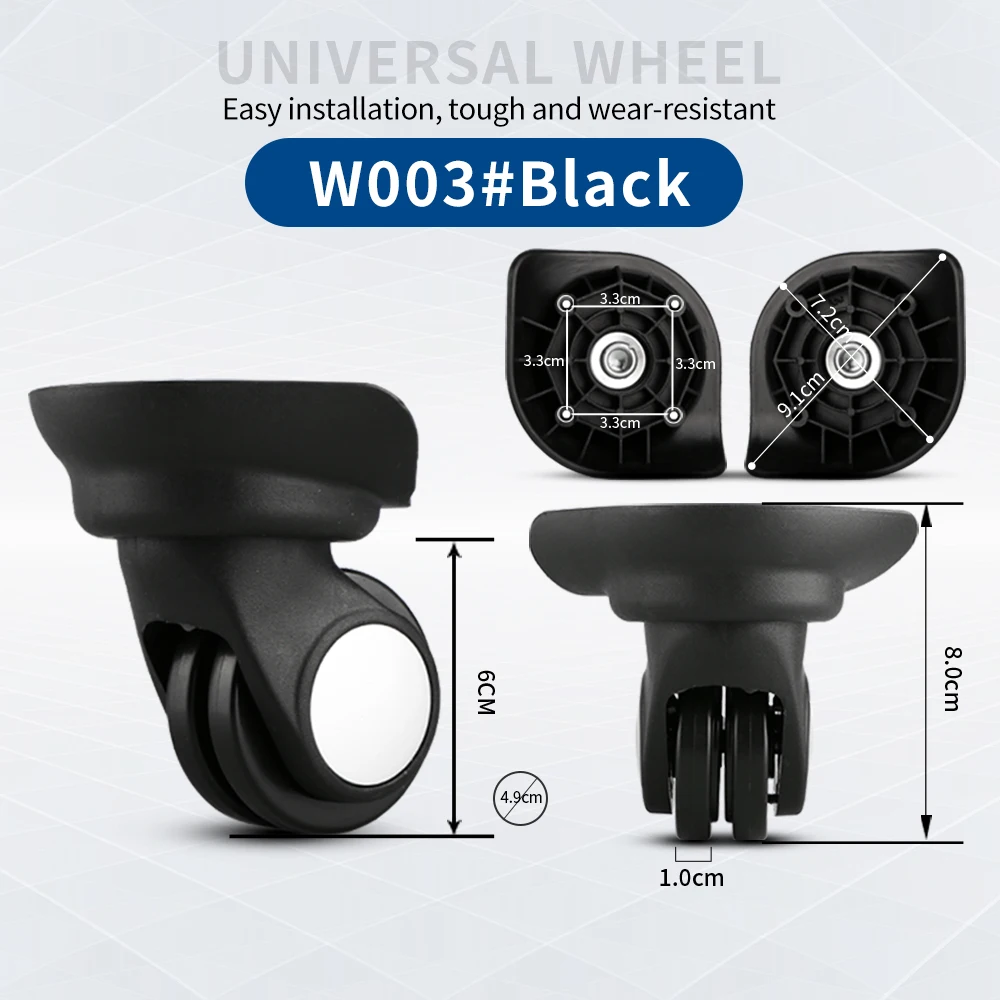 TANGYIPIN W003 Cloth Luggage Wheel Suitcase Detachable Parts Portable Black Plastic Wheels Use For Travel Bags Rubber Casters