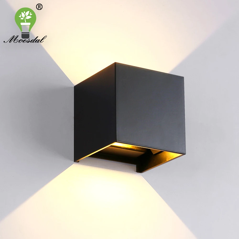 6W/12W LED wall light outdoor waterproof IP65 modern square light suitable for wall garden bedside bedroom decoration light