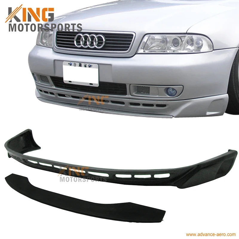 Подходит для 1996 1997 1998 1999 2000 2001 Audi A4 PU Type A Уретановый передний бампер спойлер 2 шт