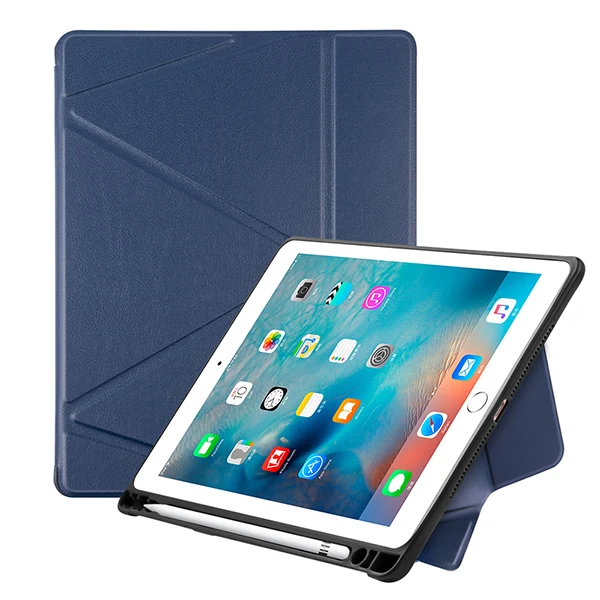 18IPAD97 BXJG DBU Умный чехол для iPad 9,7 PU кожаный чехол-подставка для iPad Air 1 Air 2 iPad 5th 6th поколения с держателем ручки - Цвет: 18IPAD97 BXJG DBU