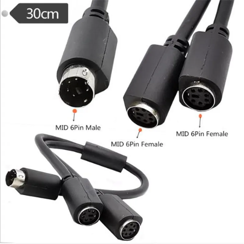 6 контактный разветвитель Mini DIN Y образный адаптер PS/2 PS2 кабель для передачи данных