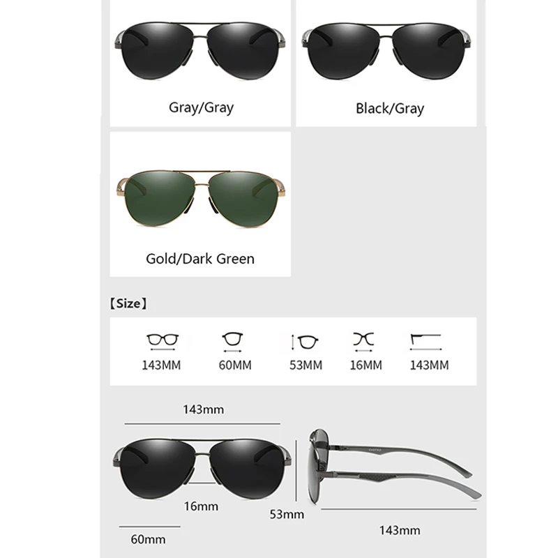 Сплав магния и алюминия поляризованные мужские солнцезащитные очки авиатор для