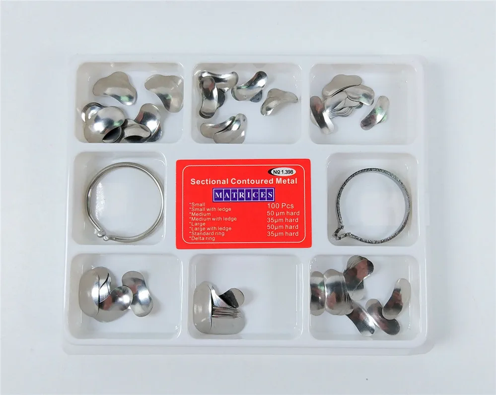 TOR Dental Matrix Bands Sectional Contoured Metal Matrices Small&ampMedium&ampLarge +2 Delta Rings | Красота и здоровье
