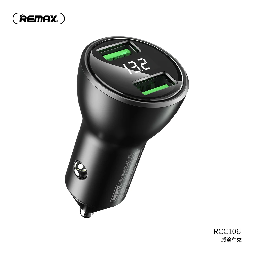 Автомобильное зарядное устройство REMAX 3 4 а с двумя usb портами и светодиодным
