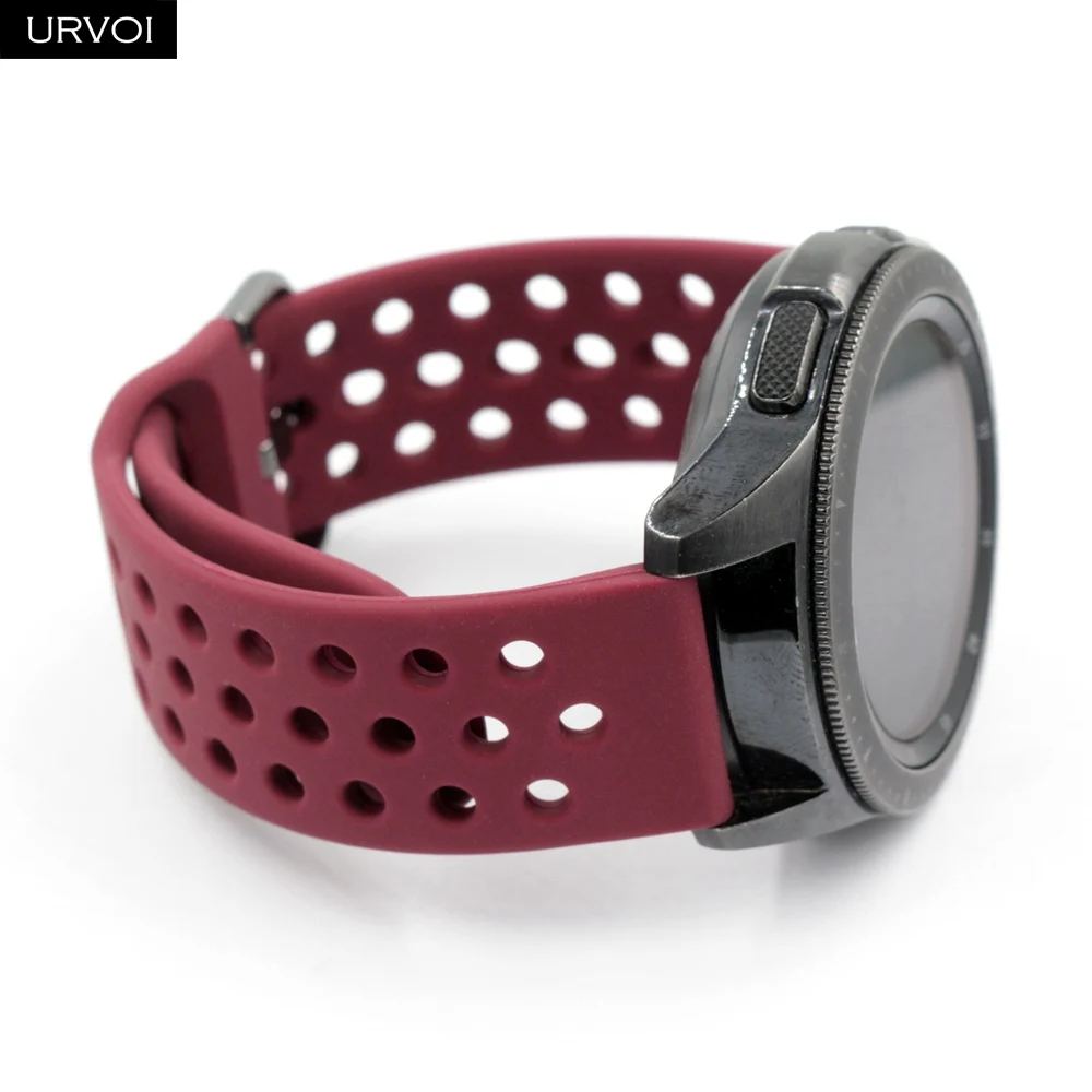 URVOI силиконовой лентой для Galaxy Watch Active/42/46 мм шестерни ремешок для спортивных часов для HUAWEI GT быстроразъемные контакты мягкий сменный 20/22 мм
