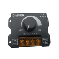100pcs 30a led dimmer dc 12v 24v 360w adjustable brightness lamp bulb strip driver single color light power supply 5050 3528