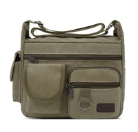 men canvas small messenger bag multifunctional travel crossbody bag casual men zipper bag phone bag