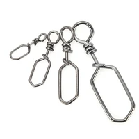 50pcslot tackle fishhooks fishing square snap fishing connector stainless steel accessories size 0 2 4 6