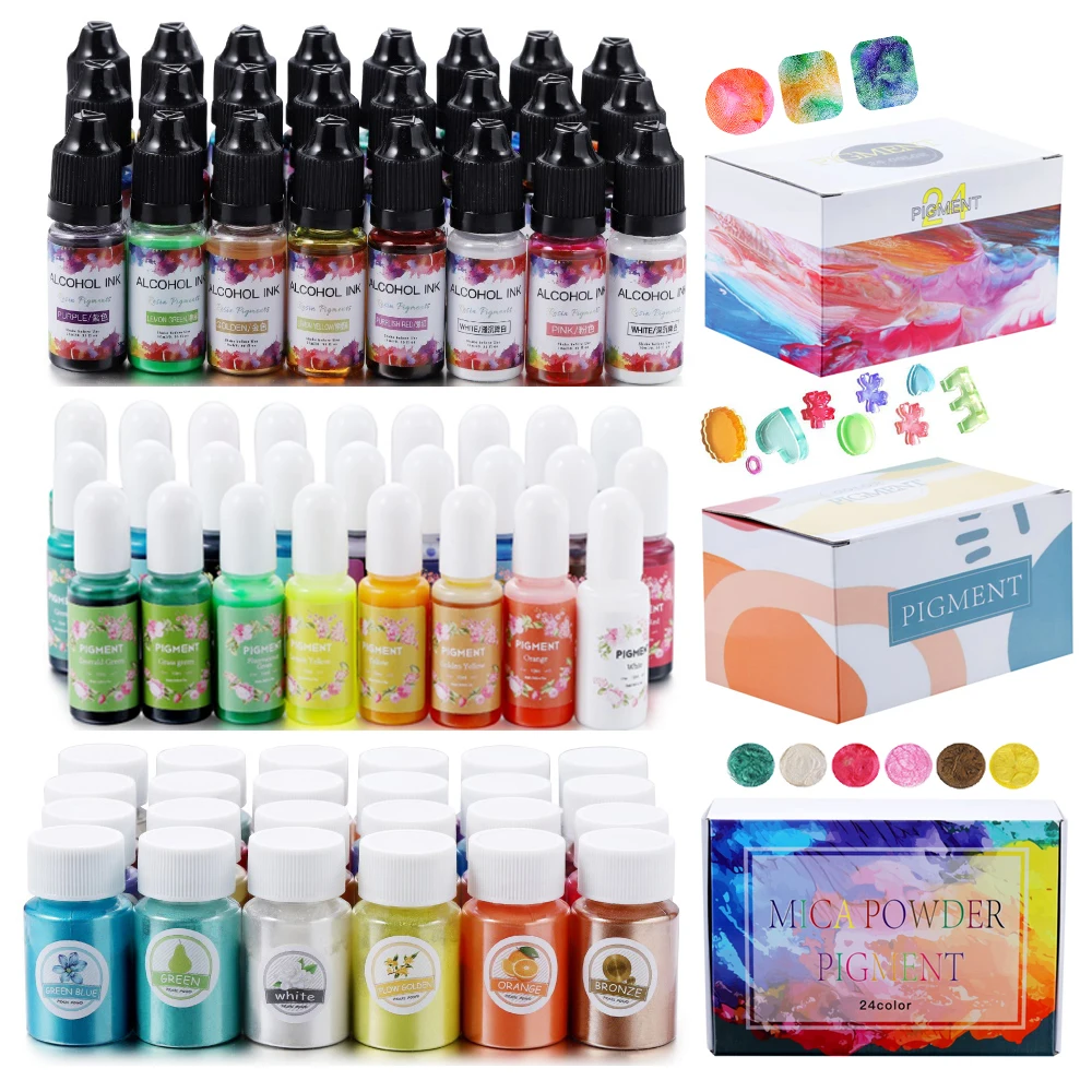 8 видов набор для окрашивания эпоксидной смолы перламутровая слюда жидкий