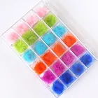 24 шт.кор. 2,7*2,7 см 6 видов цветов меховой шар Шарм 3D мягкие помпоны Стразы с магнит притягивает BaseSoft пушистый помпон