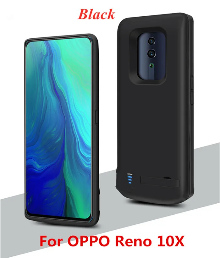 Black 5000 мАч запасной внешний аккумулятор чехол для OPPO Reno 10X power Case расширенное зарядное устройство для аккумулятора чехол power Bank чехол для телефона - Цвет: Black