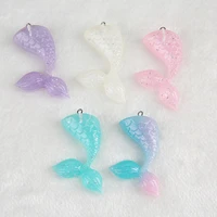 10pcs 3932mm mermaid tail flatback resin cabochons charms fashion jewelry necklace pendant keychain charms for diy decoration